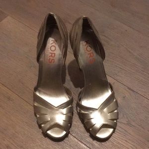 Michael Kors brushed gold heels